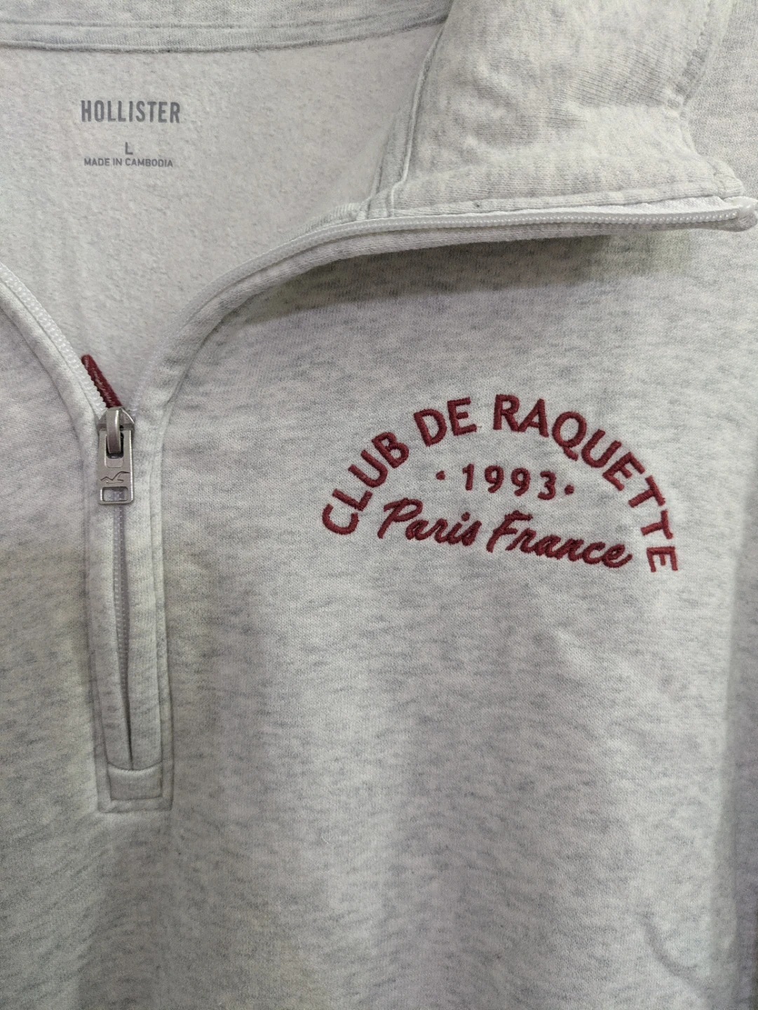 Hollister Club de Raquette Quarter Zip Sweatshirt - Large