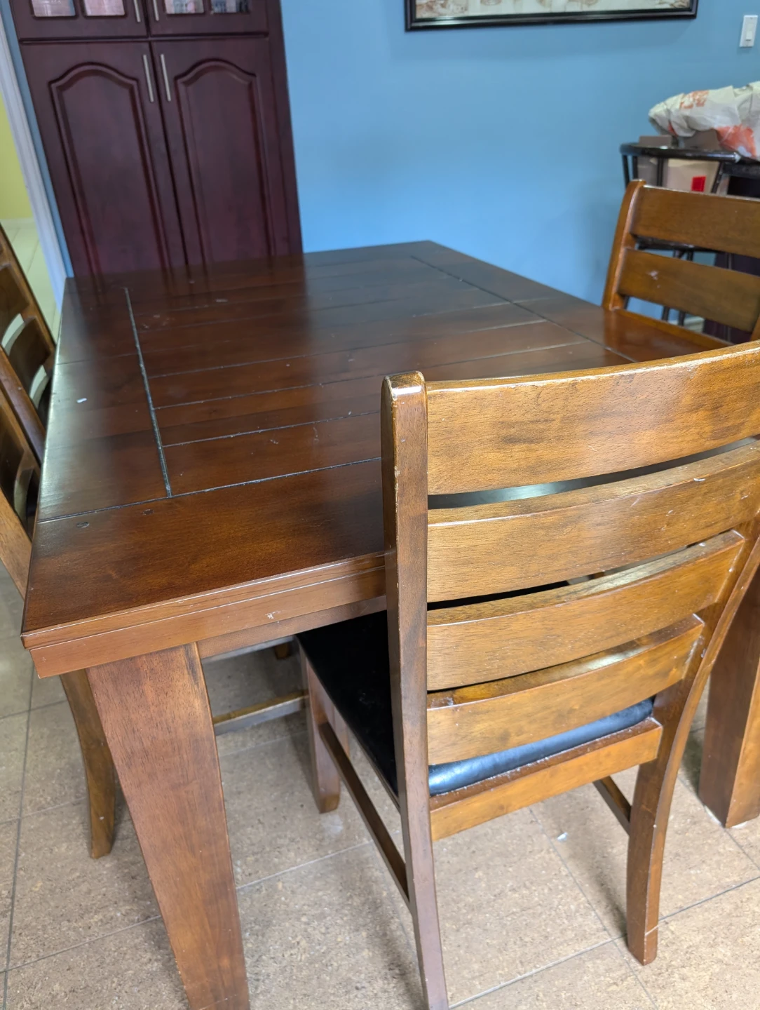 Wooden Dining Table and Chairs Set 4 - photo 2