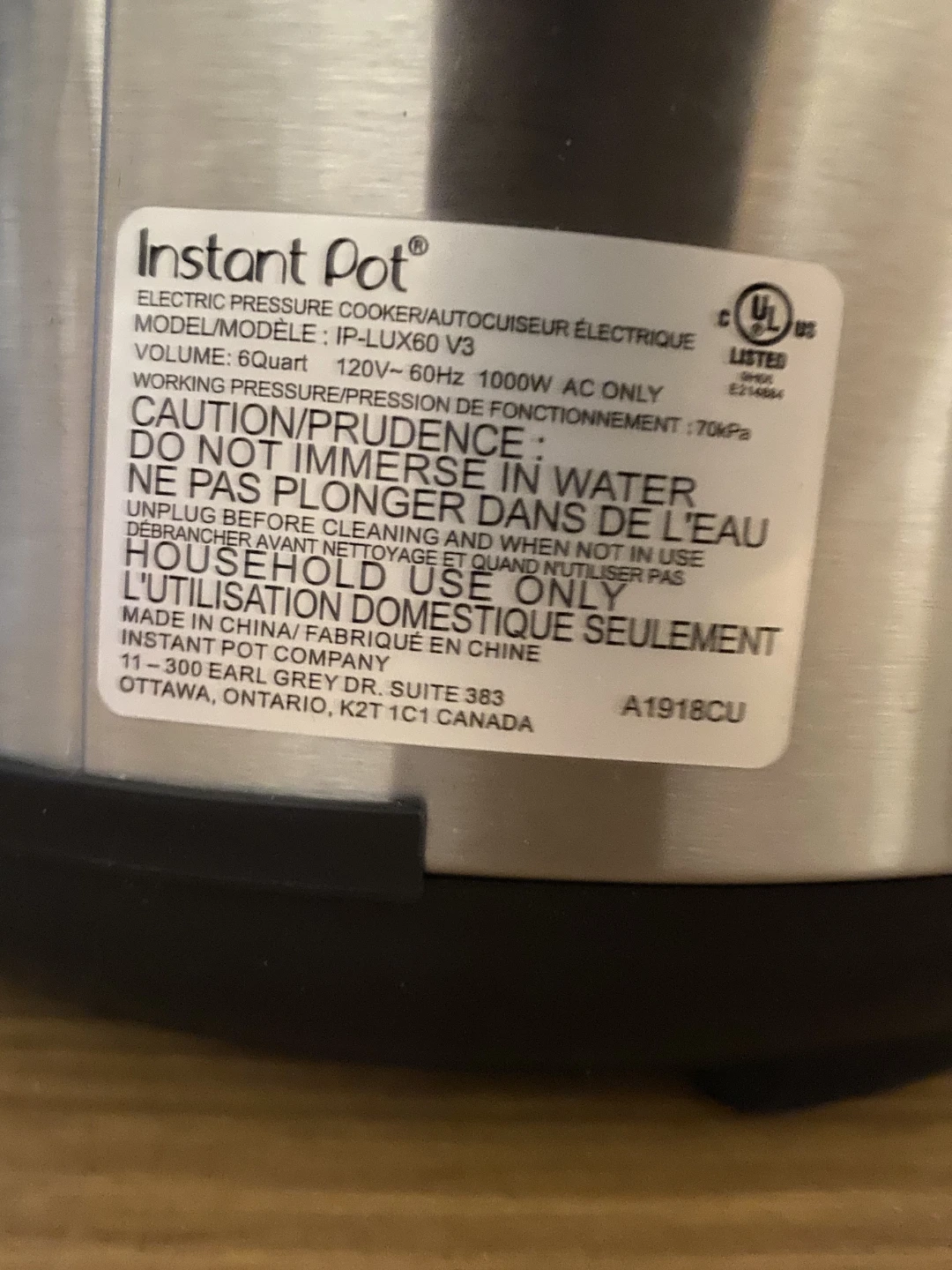 Instant Pot IP-LUX 60 V3 Electric Pressure Cooker 6 Quart - photo 2