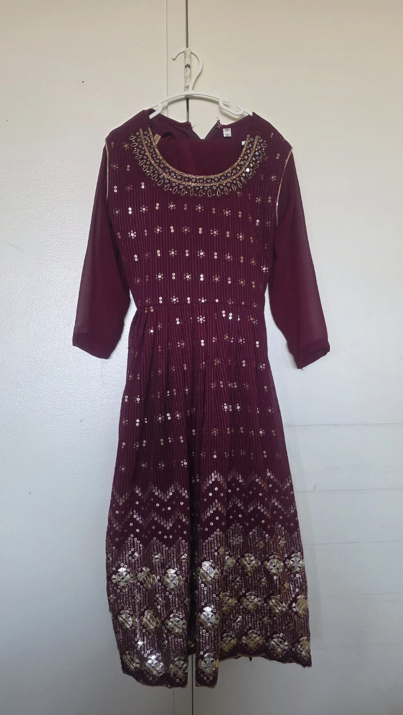 Burgundy sequin dress