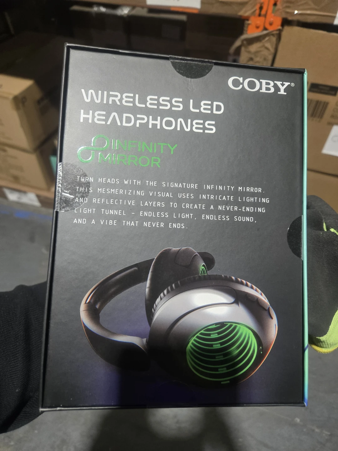Coby Wireless LED Headphones with Infinity Mirror