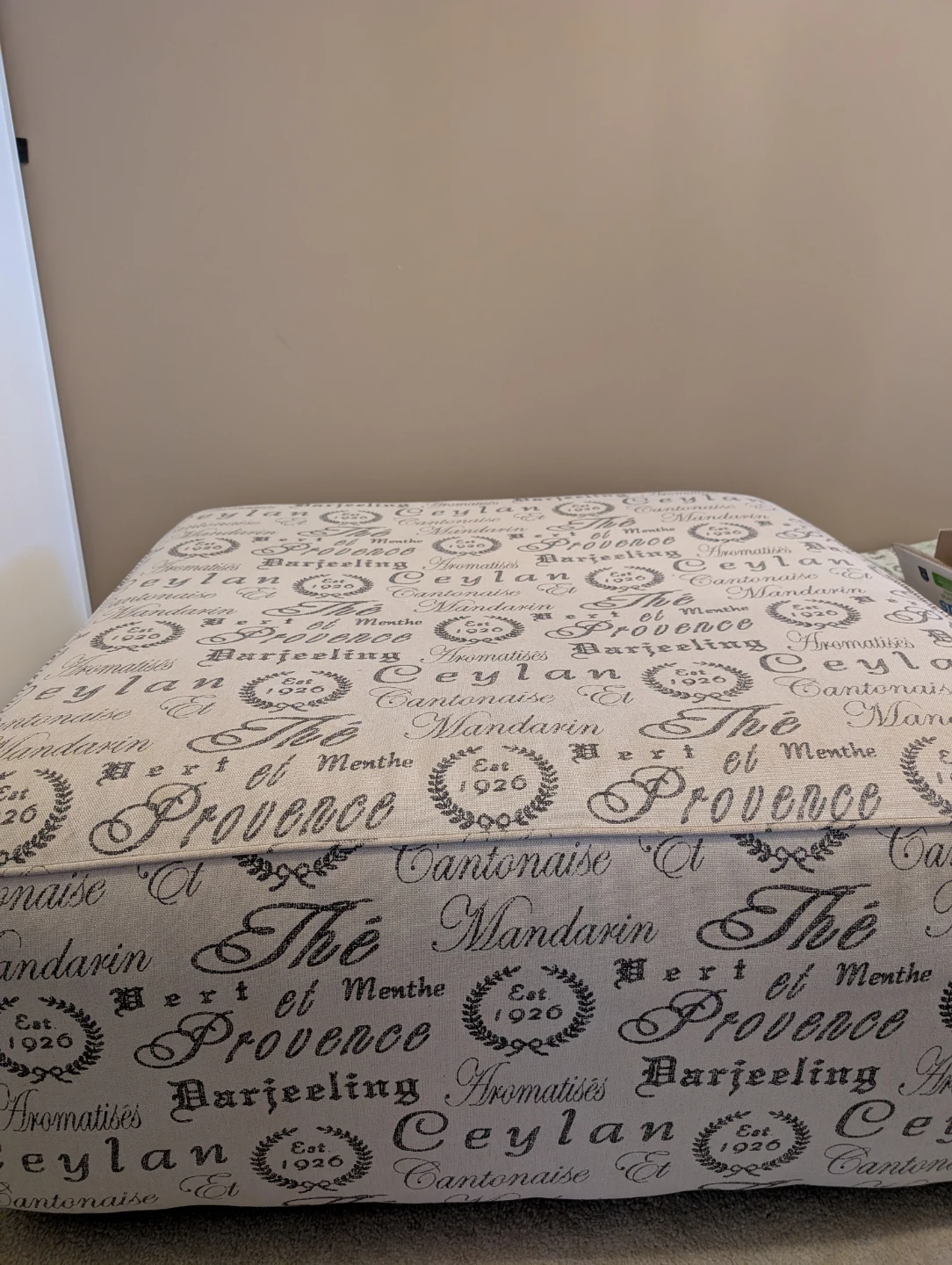 Large 40"x40" French Script Square Ottoman Coffee Table - photo 2