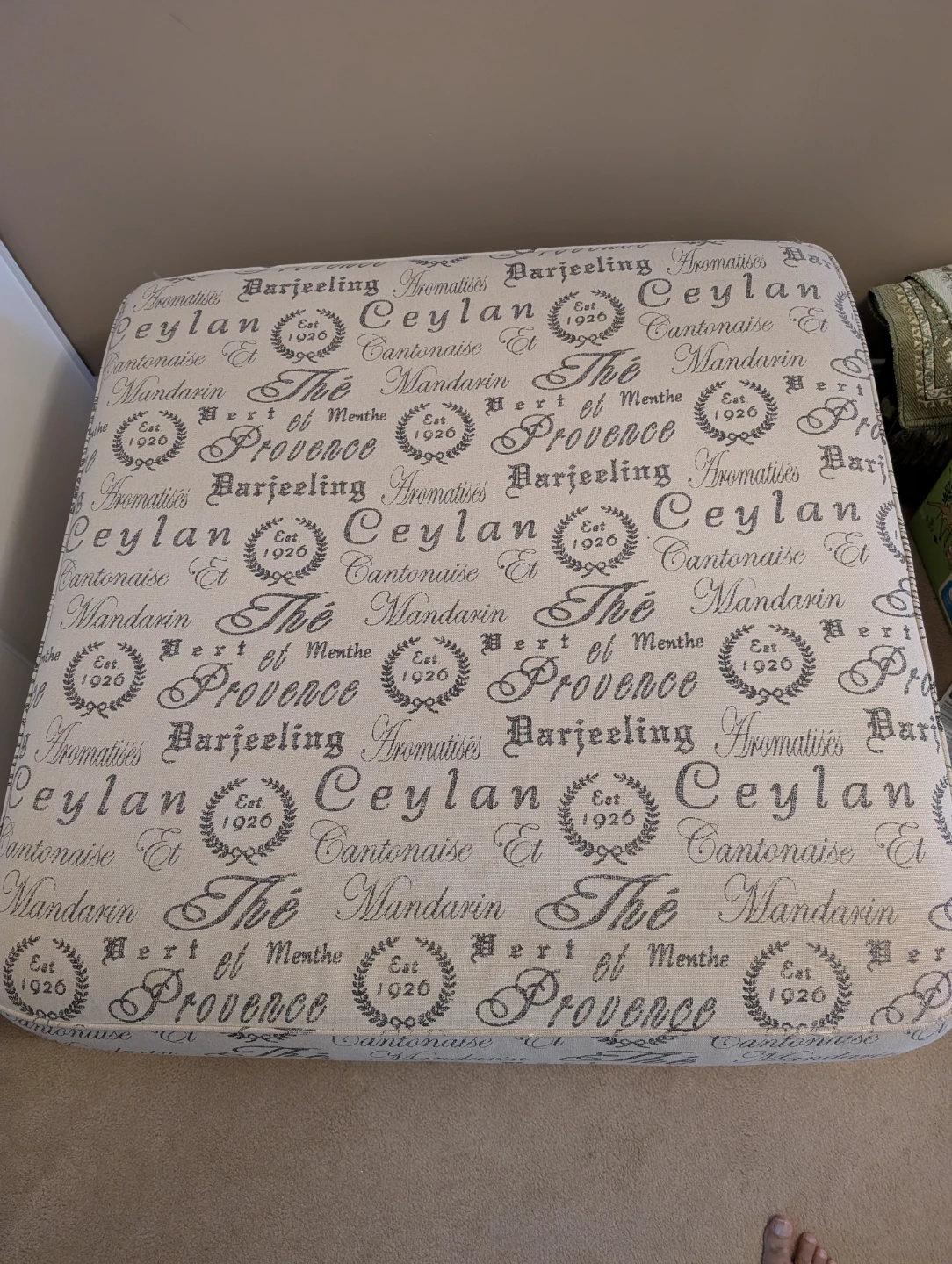 Large 40"x40" French Script Square Ottoman Coffee Table - photo 3