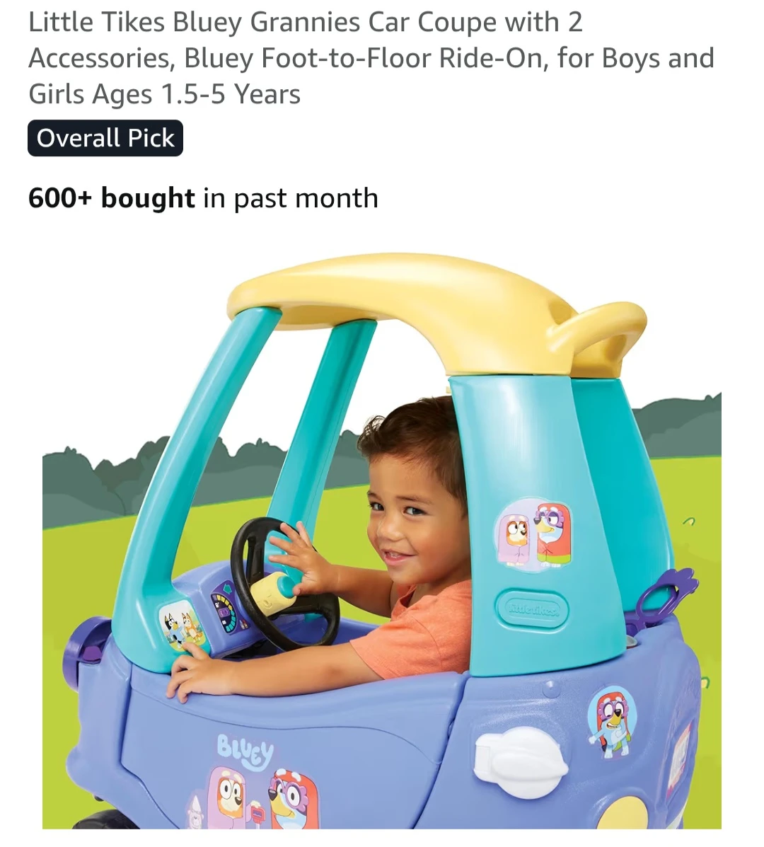 Little Tikes Bluey Grannies Car Coupe Ride-On with Accessories - photo 4