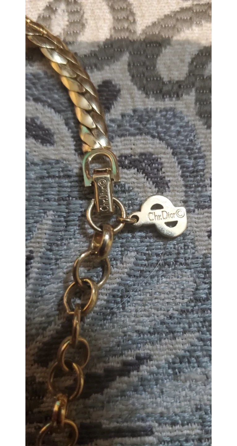 Christian Dior Gold Tone Faux Pearl & Crystal Necklace - photo 5