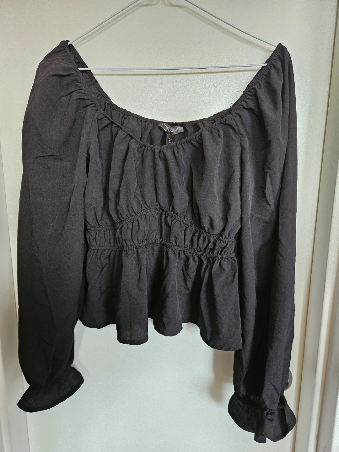 Streetwear Society Black Peplum Blouse