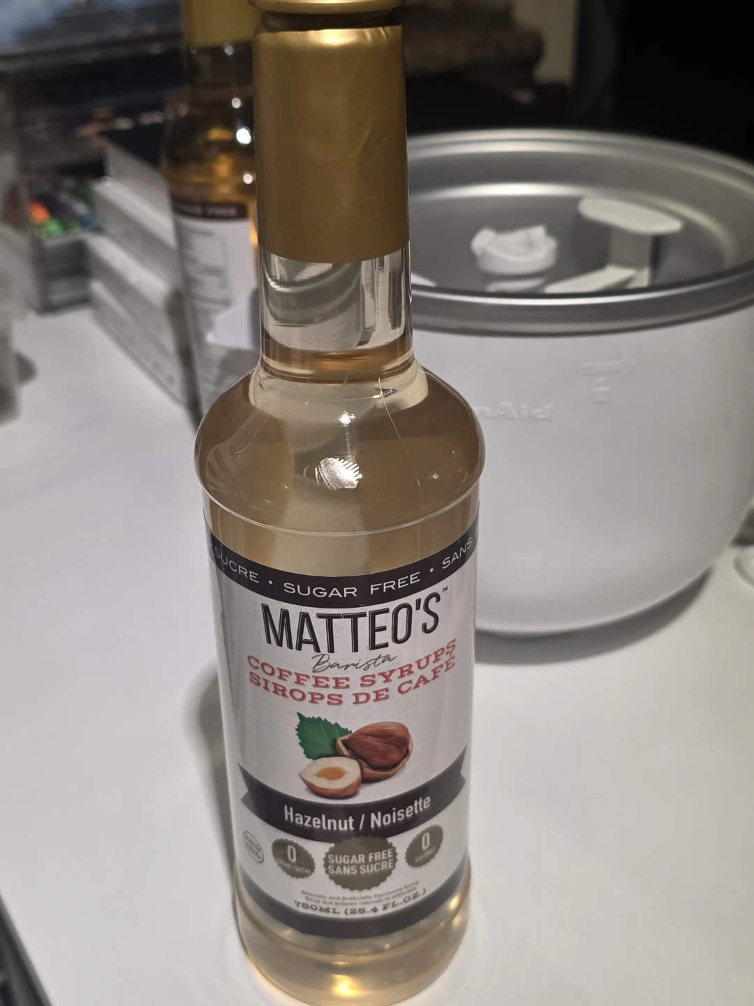 Matteo's Barista Hazelnut Coffee Syrup - Sugar Free 750mL