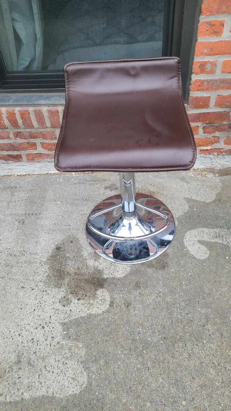 Bar Stool - Brown Faux Leather