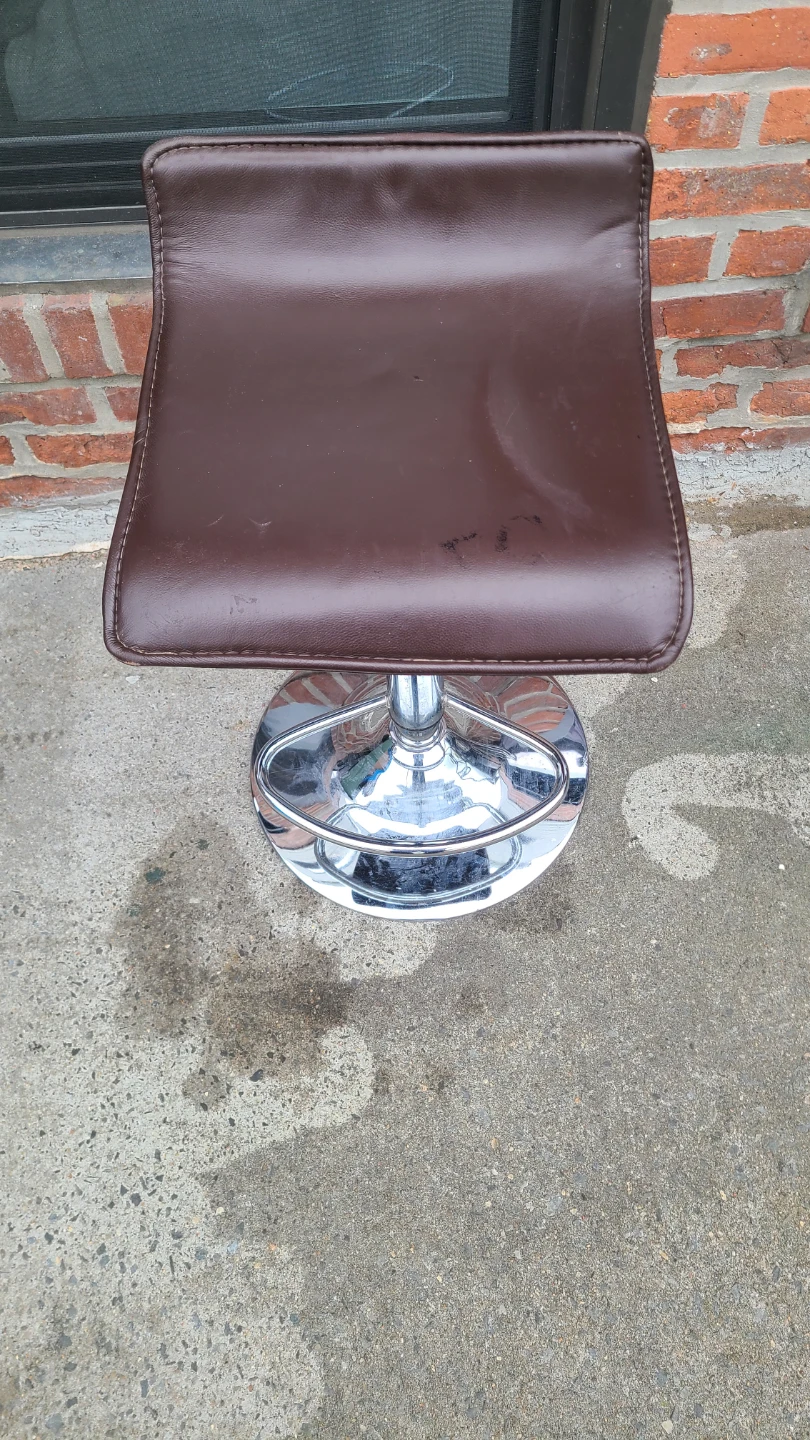 Bar Stool - Brown Faux Leather - photo 3