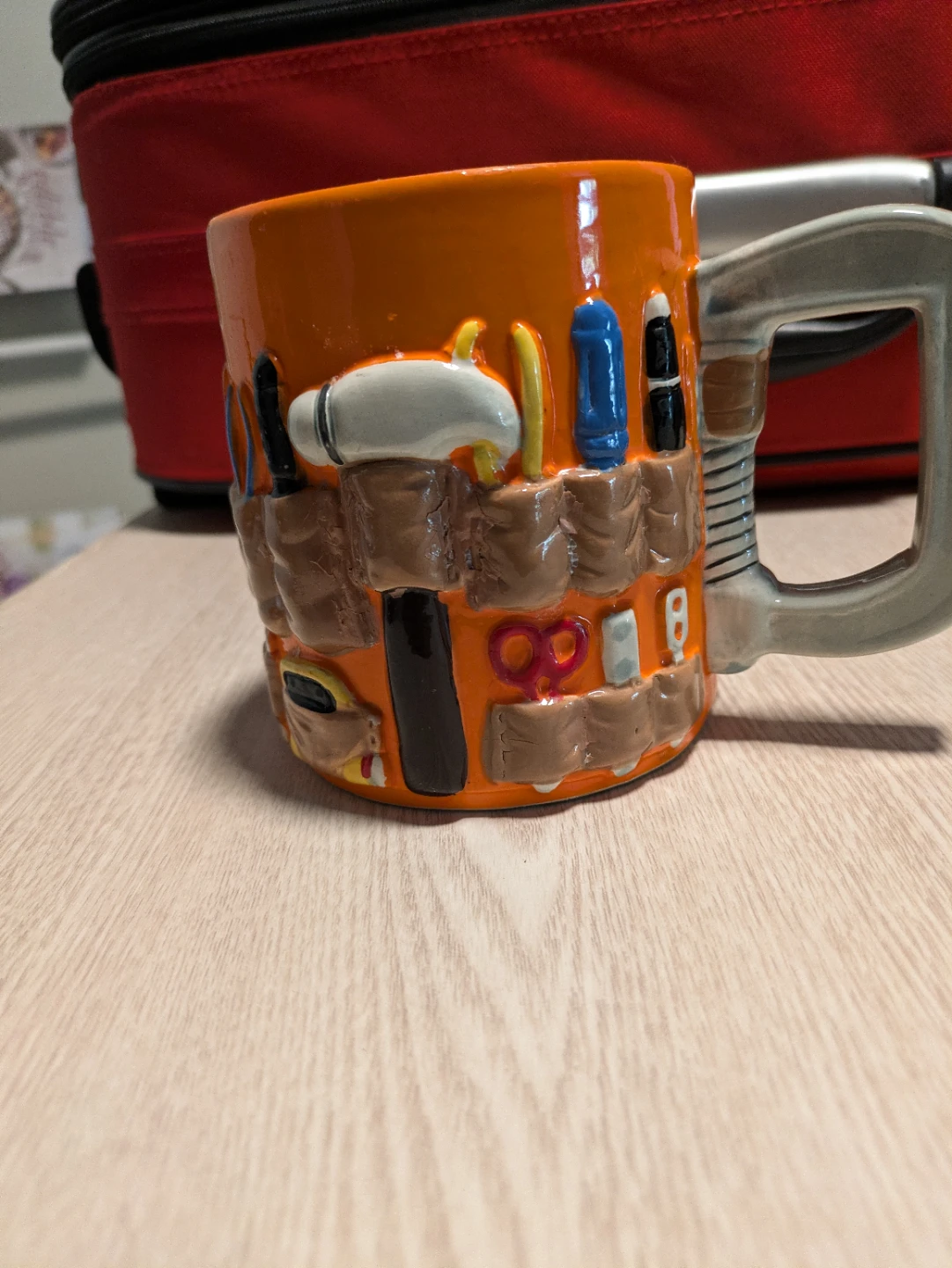 Big orange Ceramic Tool Caddy Mug