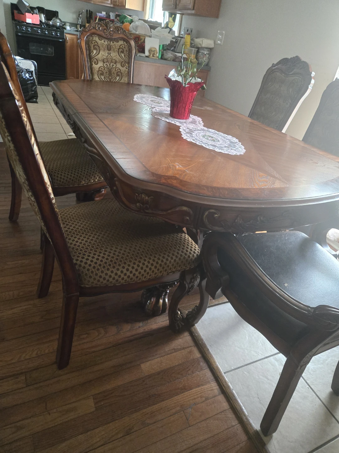 Wooden Dining Table with 8 Chairs - photo 2