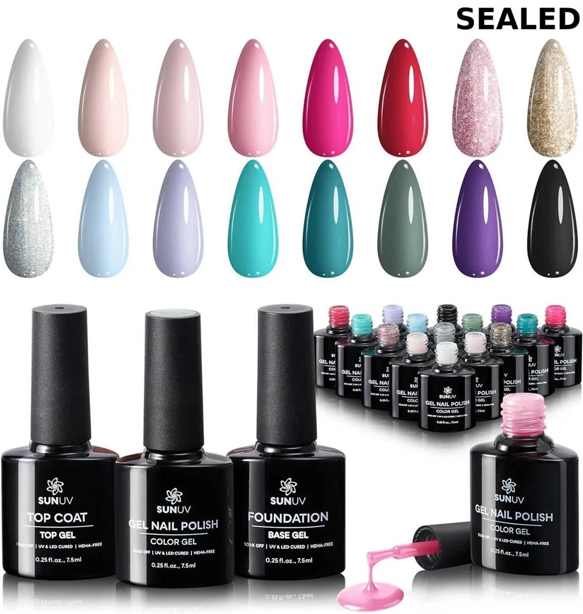 SUN S1 168W Nail Lamp with Gel Polish Set - photo 4