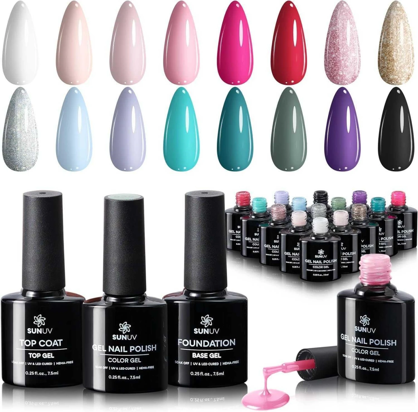 SUN S1 168W Nail Lamp with Gel Polish Set - photo 5