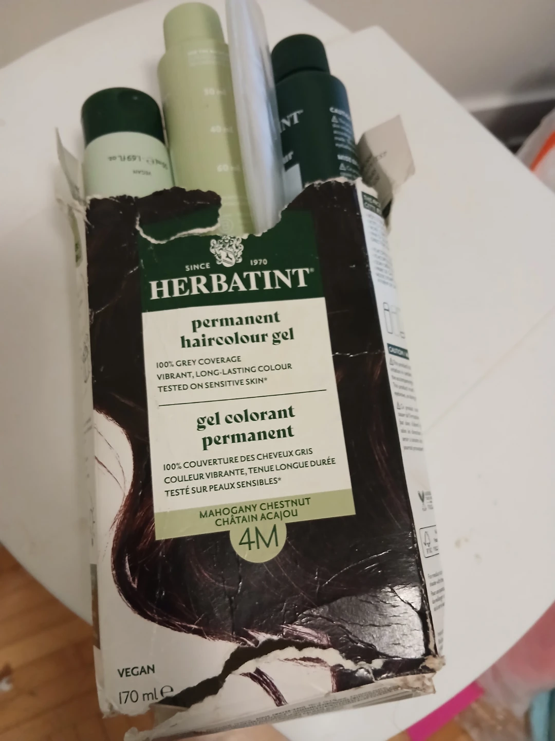 Mahogany-Herbatint Permanent Haircolour Gel 4M Mahogany Chestnut
