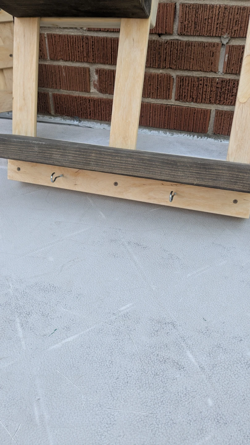 Wooden Wall Shelf with Hooks - photo 2