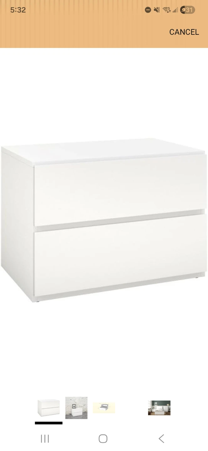 White 2-Drawer Nightstand