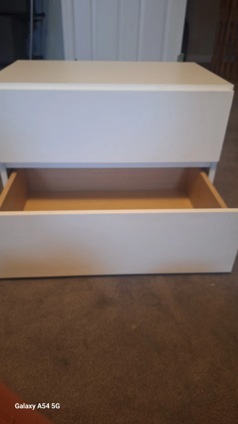White 2-Drawer Nightstand - photo 4