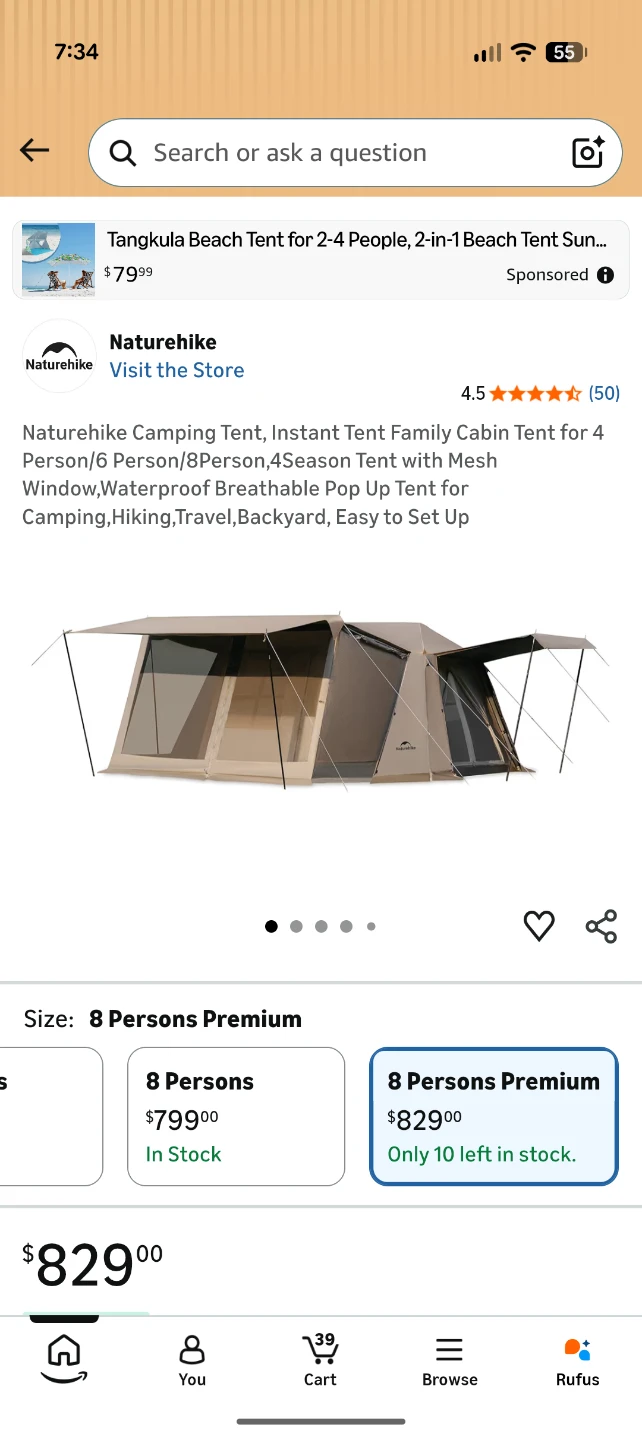 Naturehike 8 Person Tent with Detachable Screen Porch - photo 5