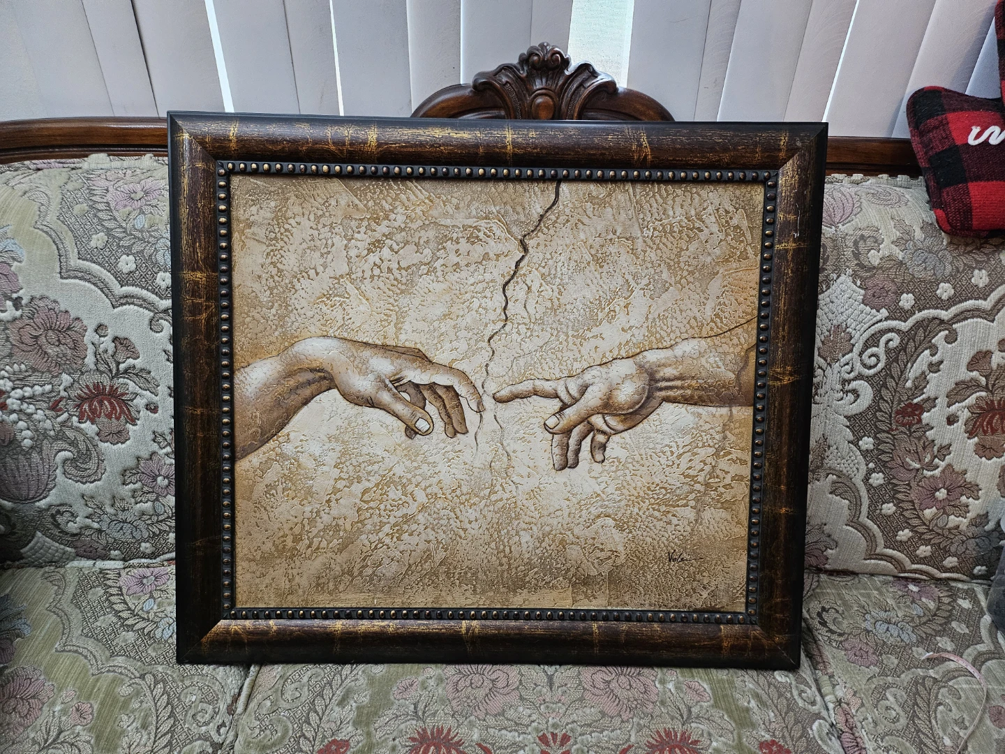 Creation of Adam Framed painting 29" x 25"