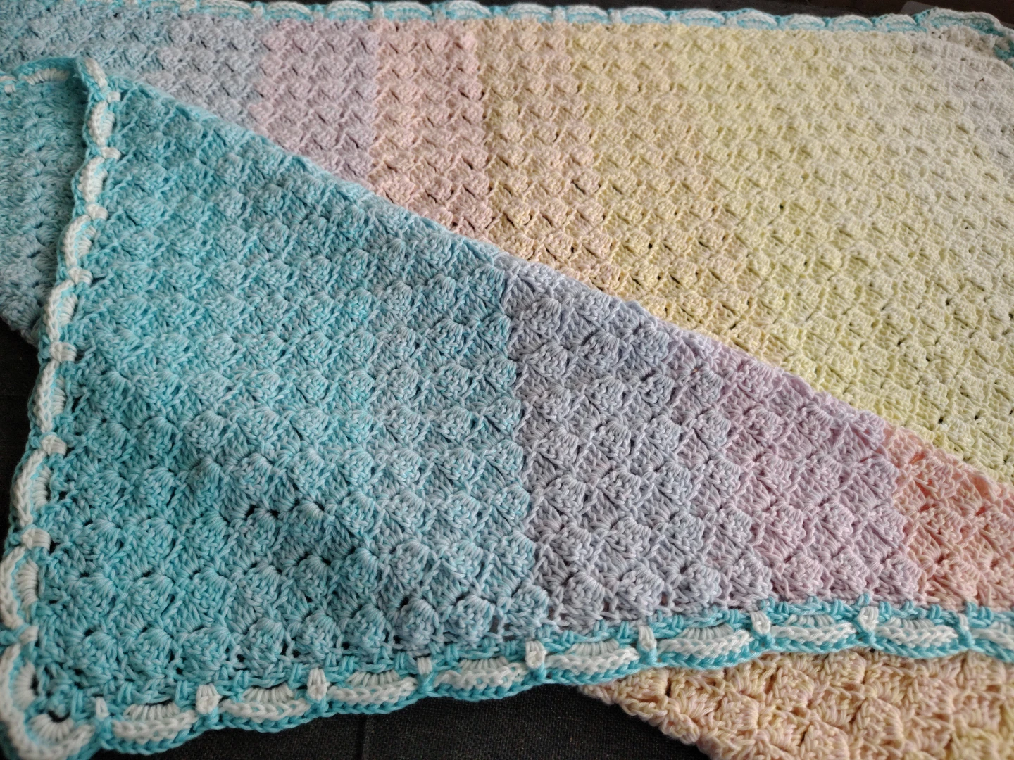 Crocheted Baby Afghan - Pastel Ombre
