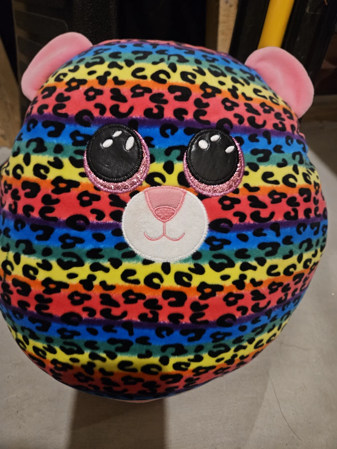 Rainbow Leopard Print Plush Pillow
