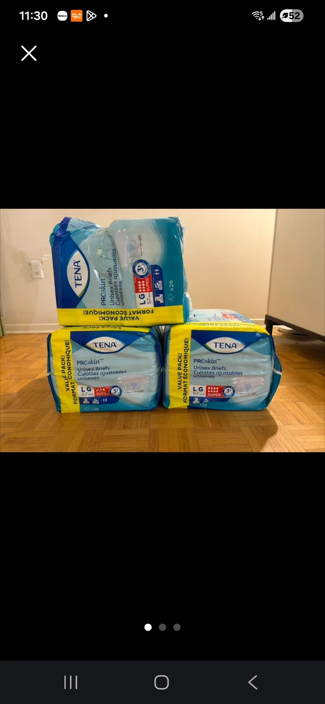 TENA ProSkin Briefs L (26 Count) - 3 Value Packs