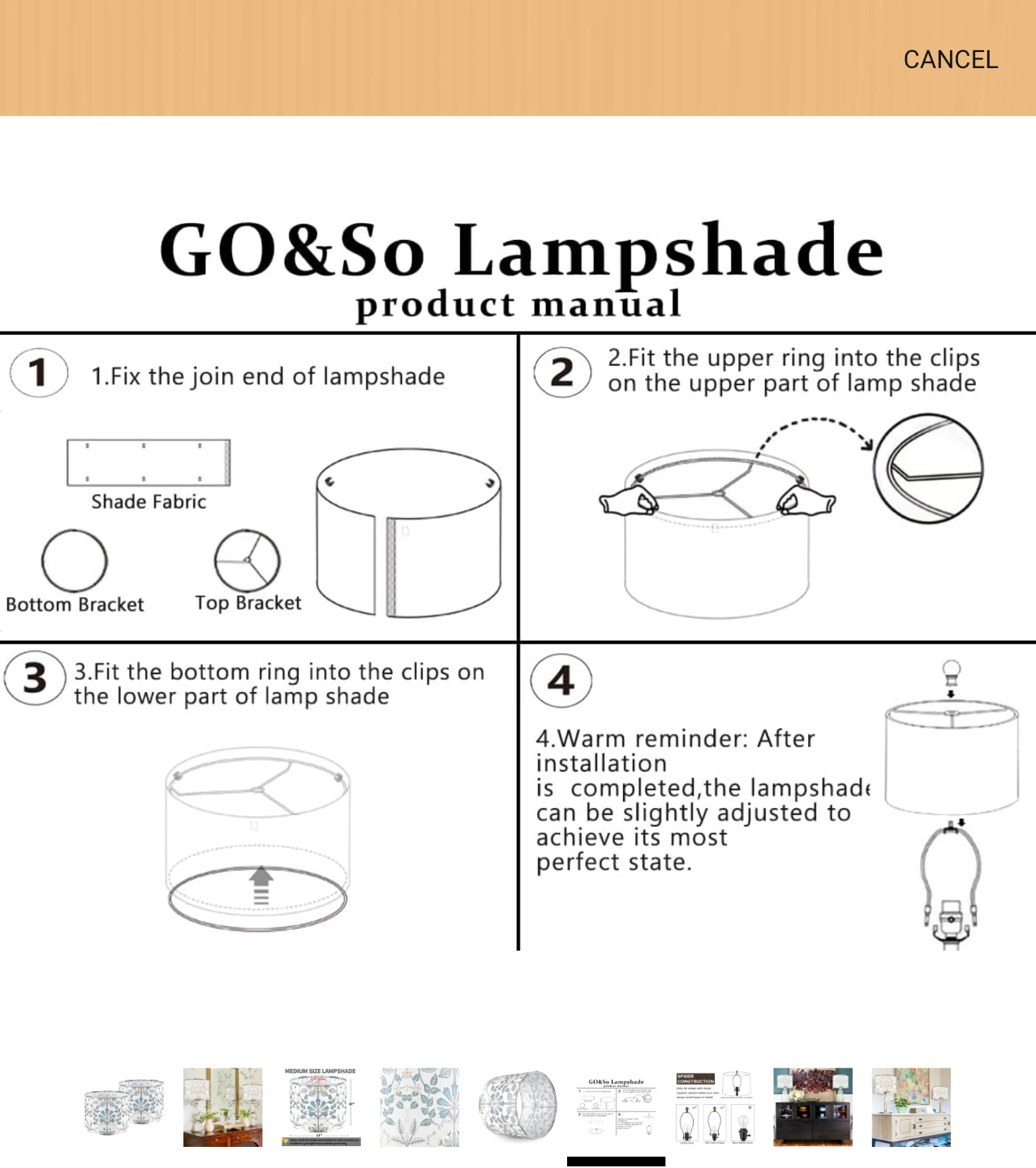 GO&So Lampshade - Medium Size Drum Shade - photo 5