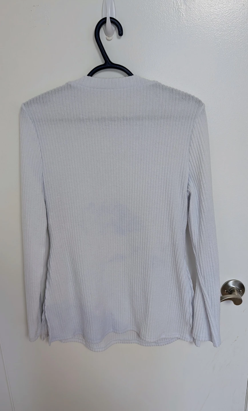 Maternity White Long Sleeve Ribbed Top - Women's Size Large - photo 3