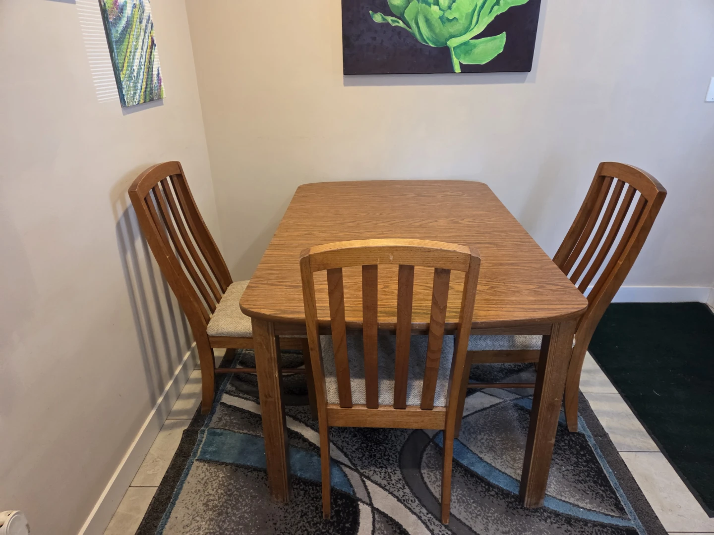 Wooden Dining Table and Chairs Set - photo 3
