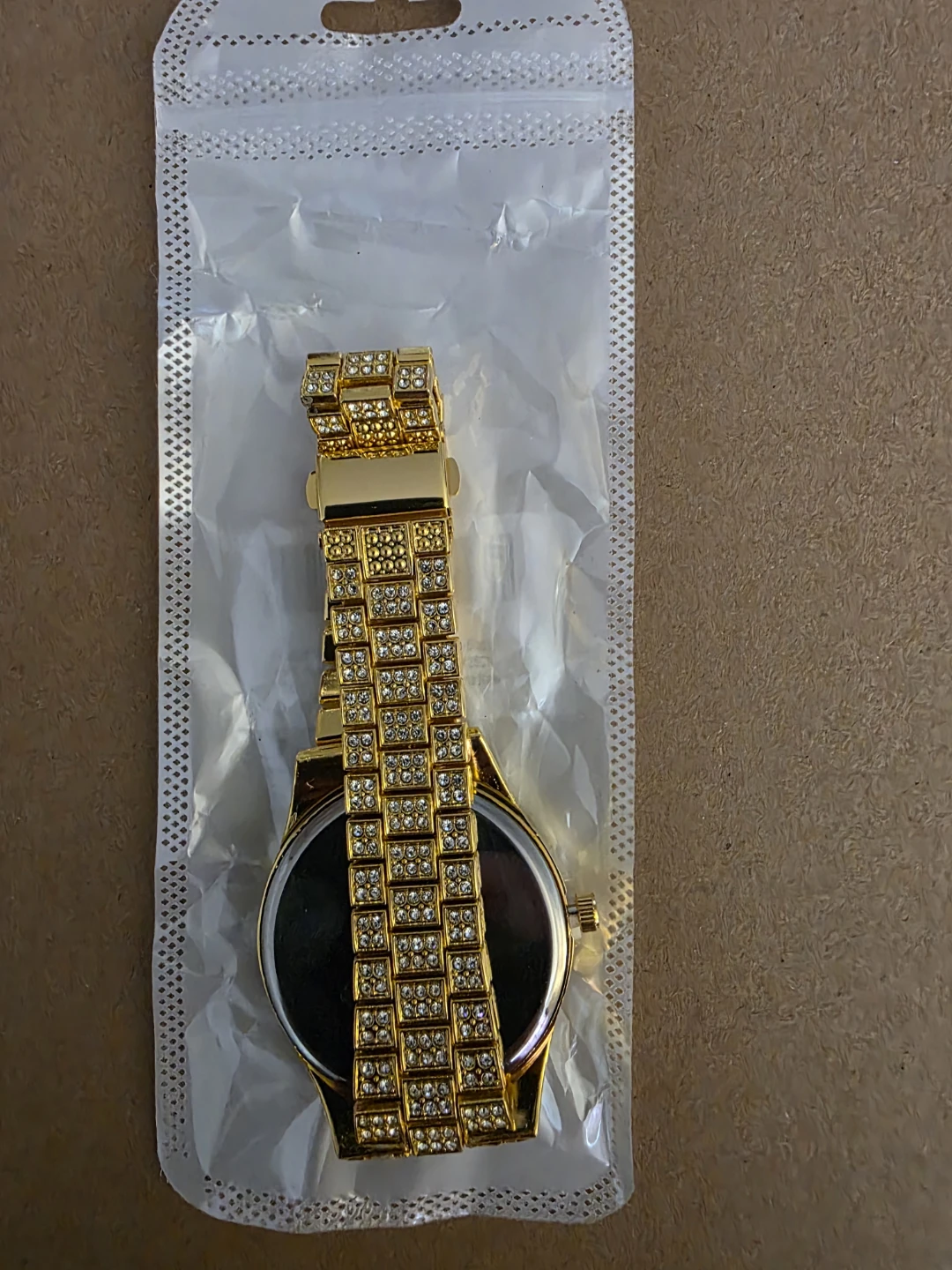 Gold-tone Bling Watch with Red Face - photo 2