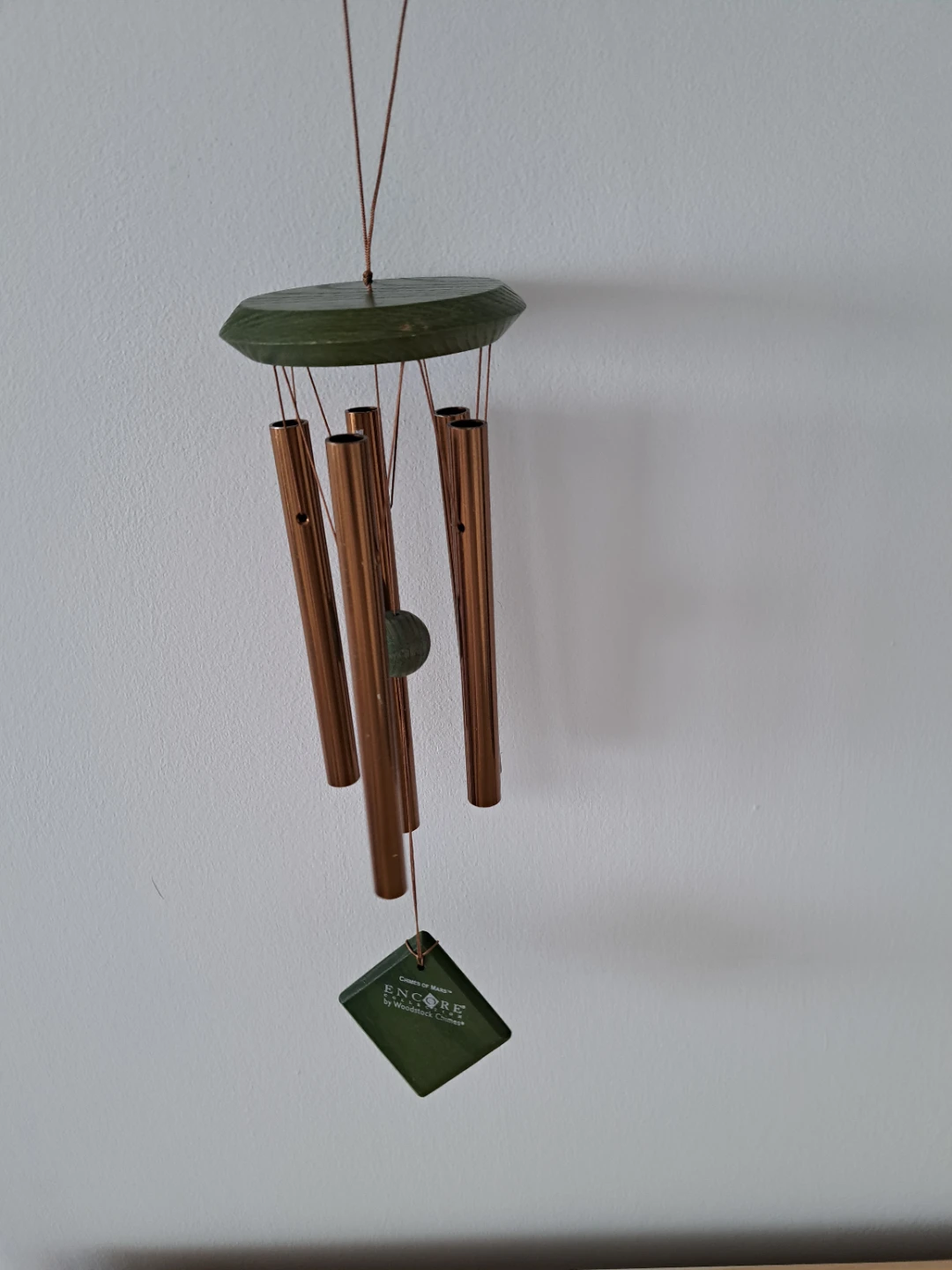 wooden and copper wind chime. - photo 2