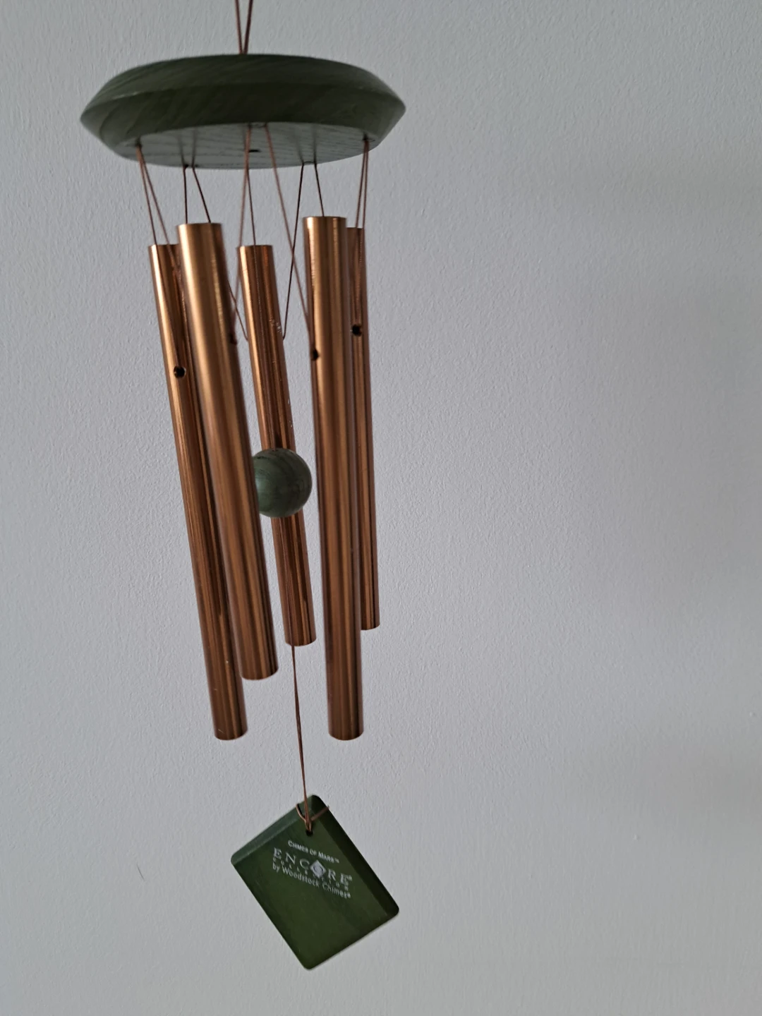 wooden and copper wind chime. - photo 3