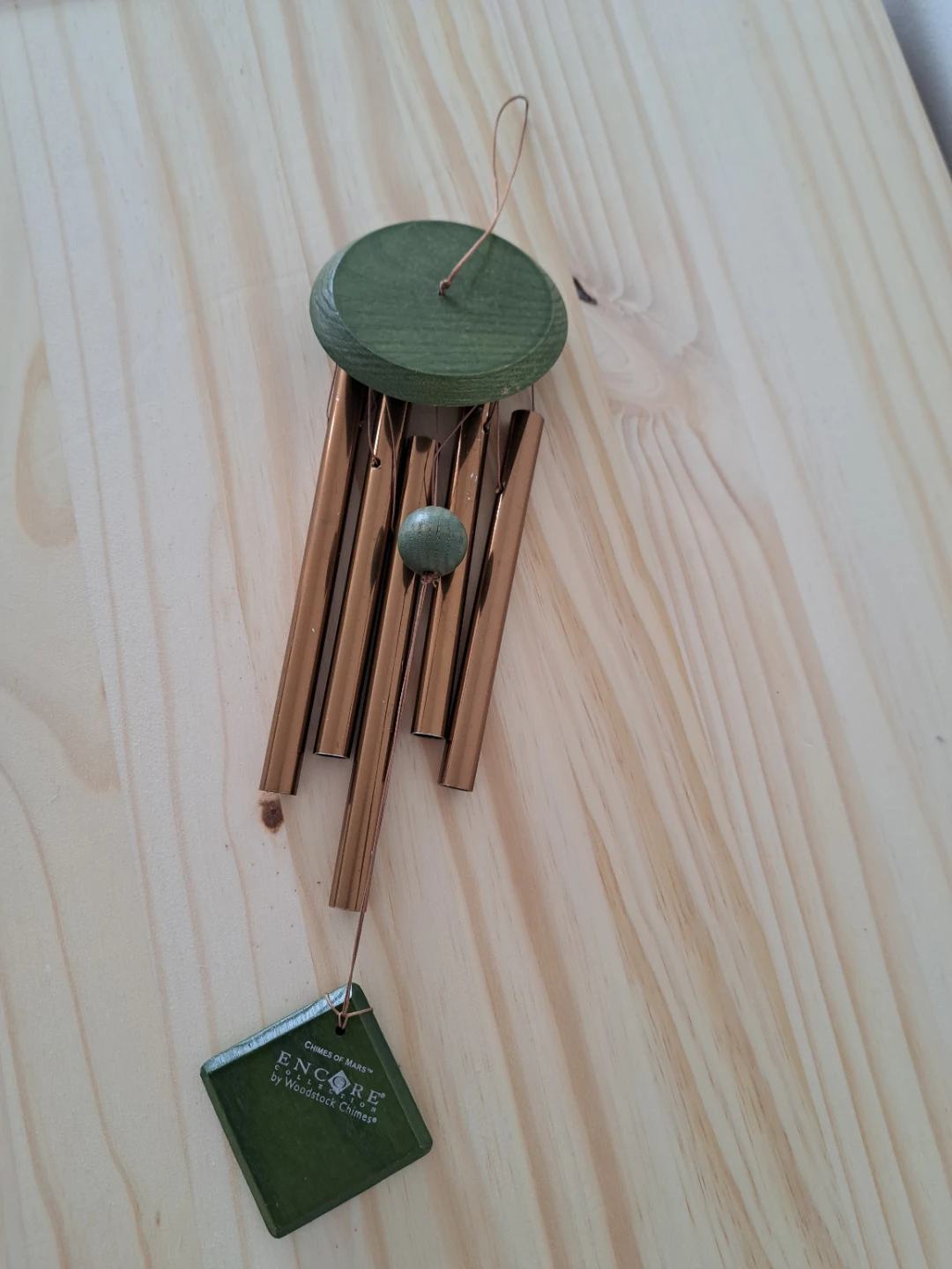 wooden and copper wind chime. - photo 5