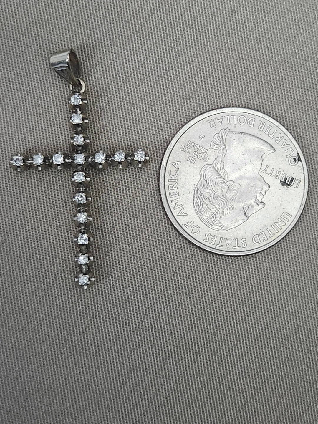 18k cross with genuine diamonds