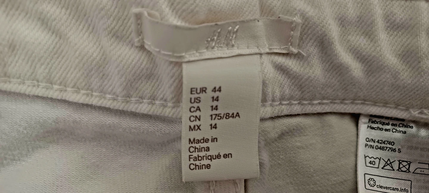 H&M White Denim Jeans - Women's Size 14