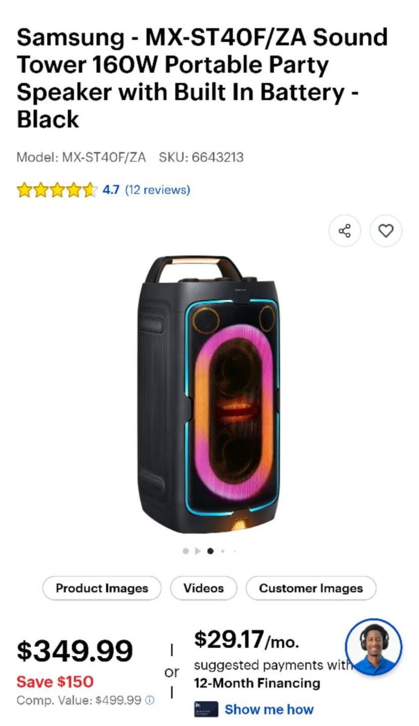 Samsung ST40F Soundtower Portable Party Speaker with Lights - photo 4