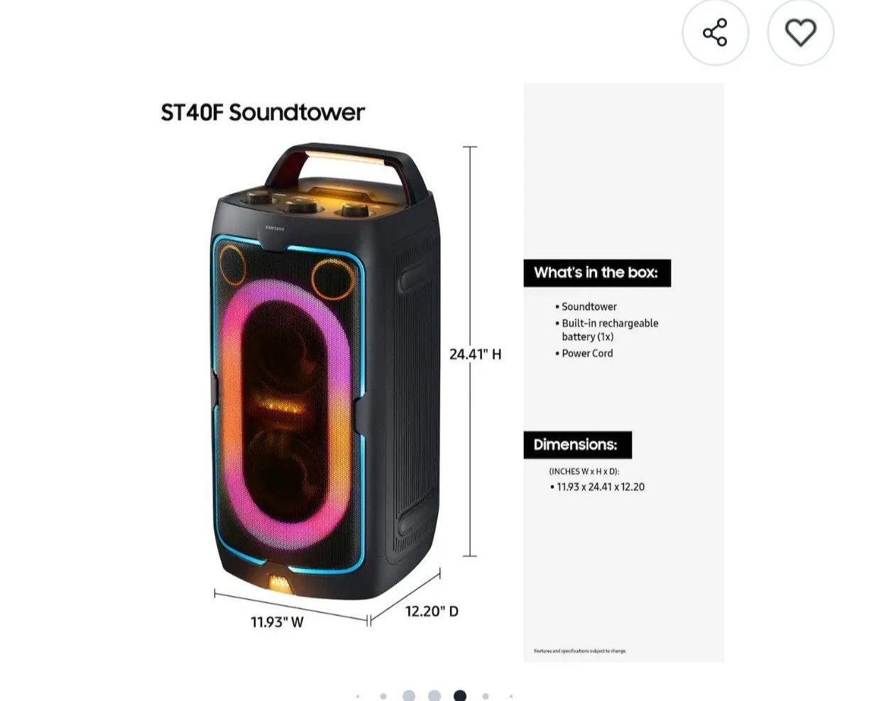 Samsung ST40F Soundtower Portable Party Speaker with Lights - photo 5