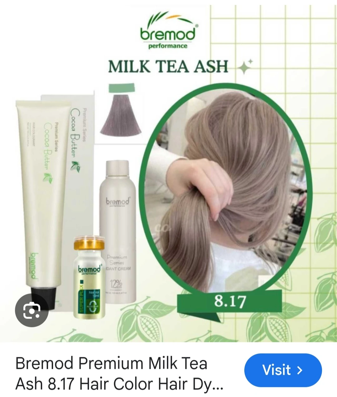 Bremod Premium Milk Tea Ash 8.17 Hair Colour Set