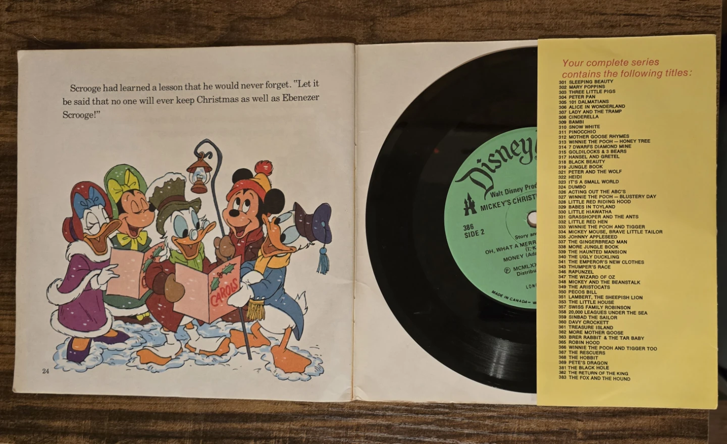 Mickey's Christmas Carol Book and Record Set - photo 3
