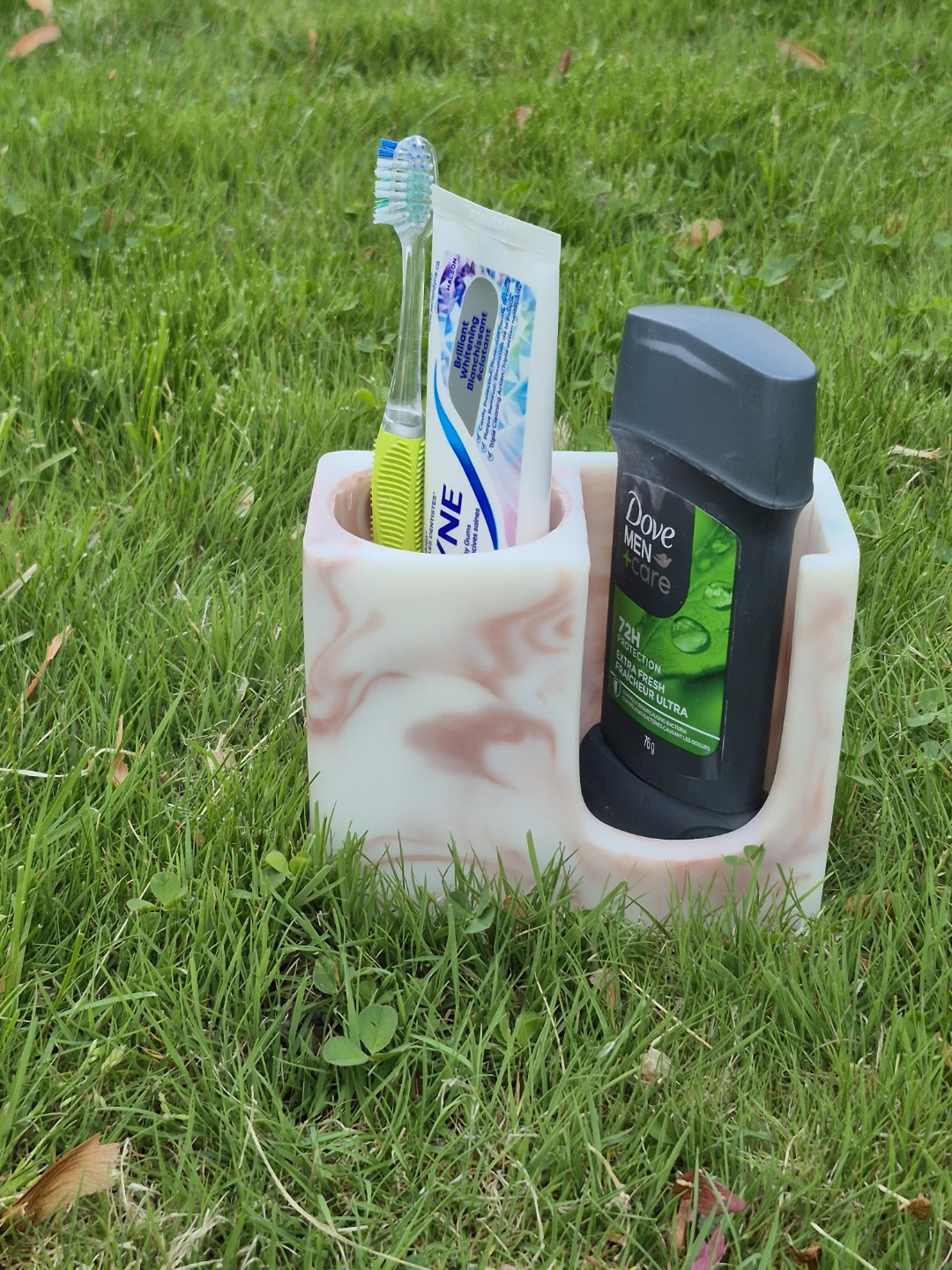 Wild Sage Marble Swirl Toothbrush and Deodorant Holder - photo 2