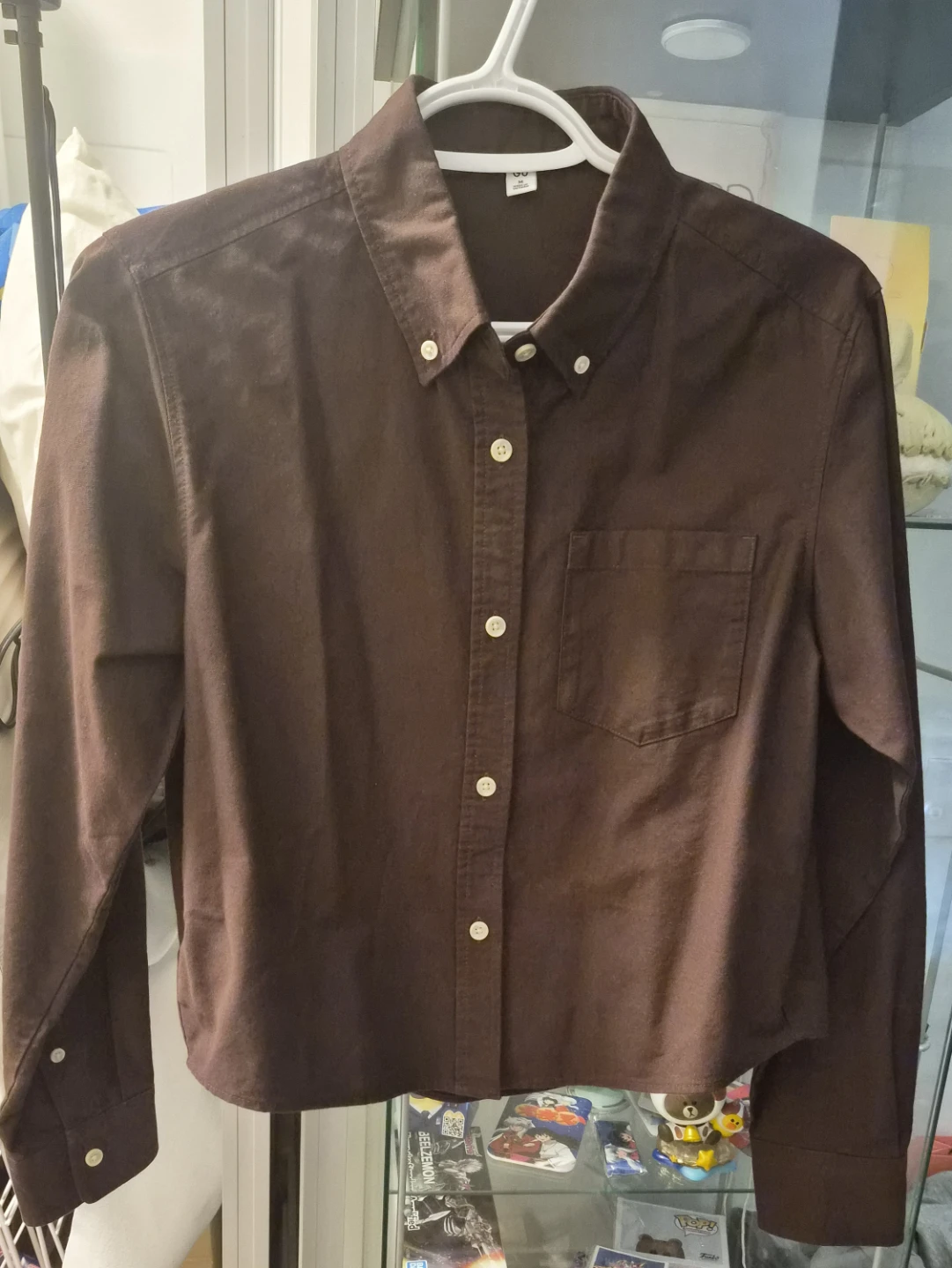GU cropped button up button up shirt