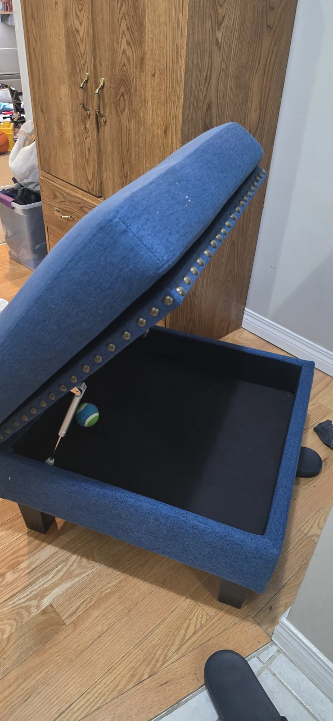 Blue Storage Ottoman - photo 3