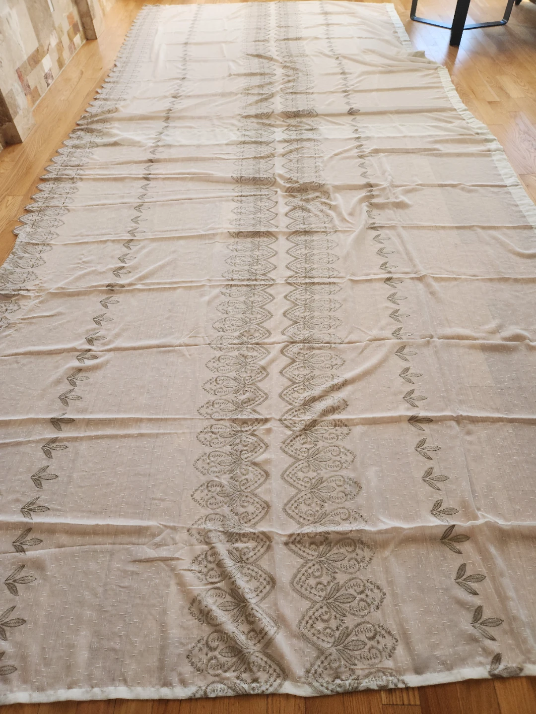 Ivory  Sheer Curtain with Embroidery 3 pcs - photo 4