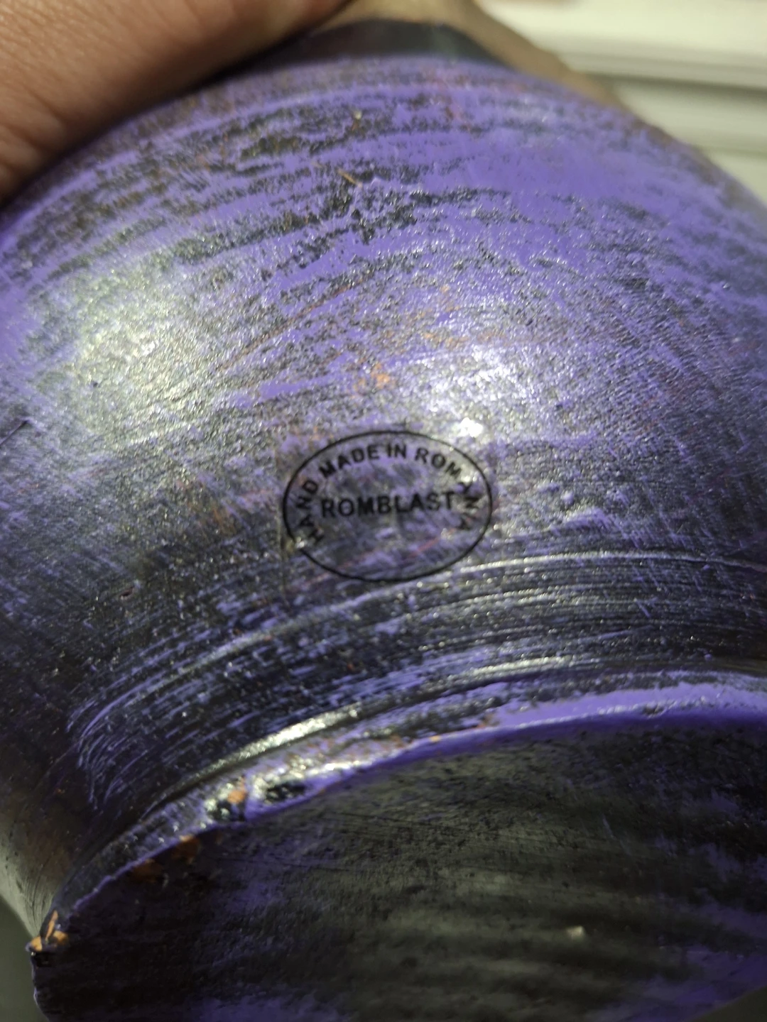Handmade Purple Pottery Bowl - photo 3