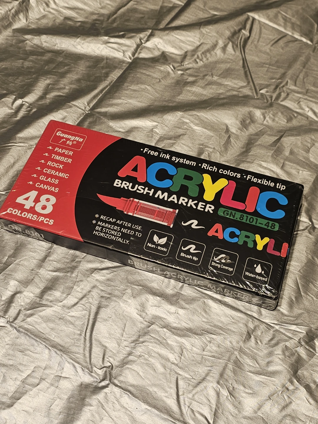 GuangNa Acrylic Brush Markers, 48 Colors