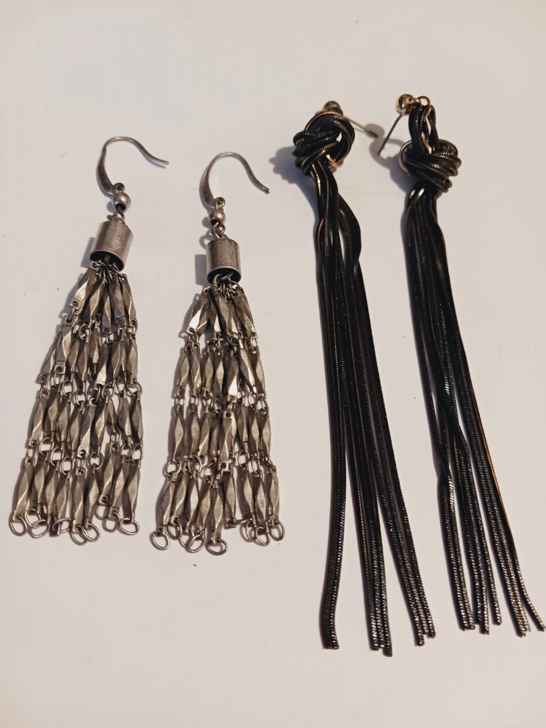 2 Pairs of Tassel Earrings  Silver Tone & Dark Metal $3 each - photo 4