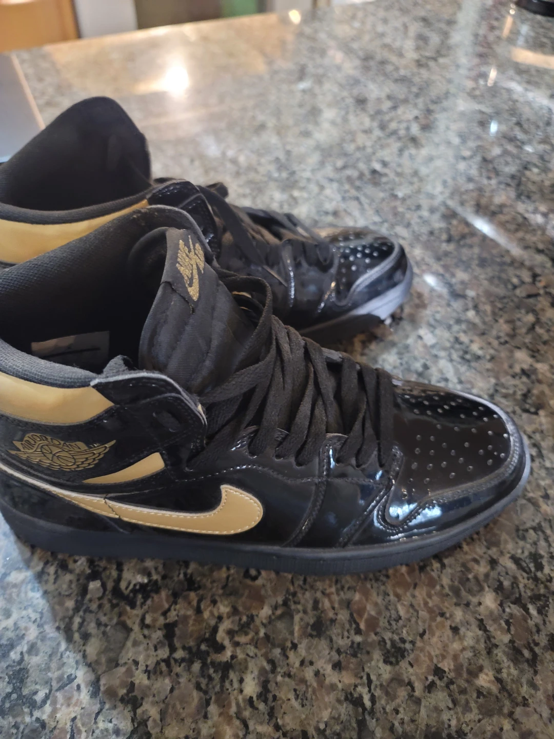 Classic  Black Gold Patent Leather Sneakers - photo 2
