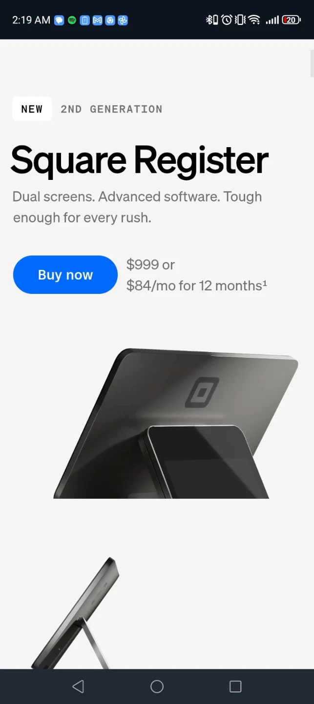 Square Register 2nd Generation POS System - photo 3