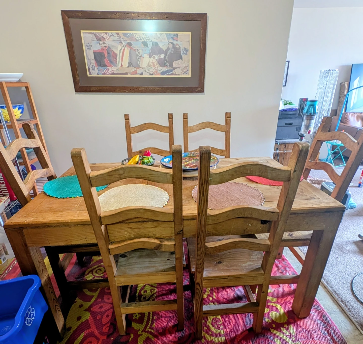 Wooden Dining Table and 6 Chairs Set - photo 2