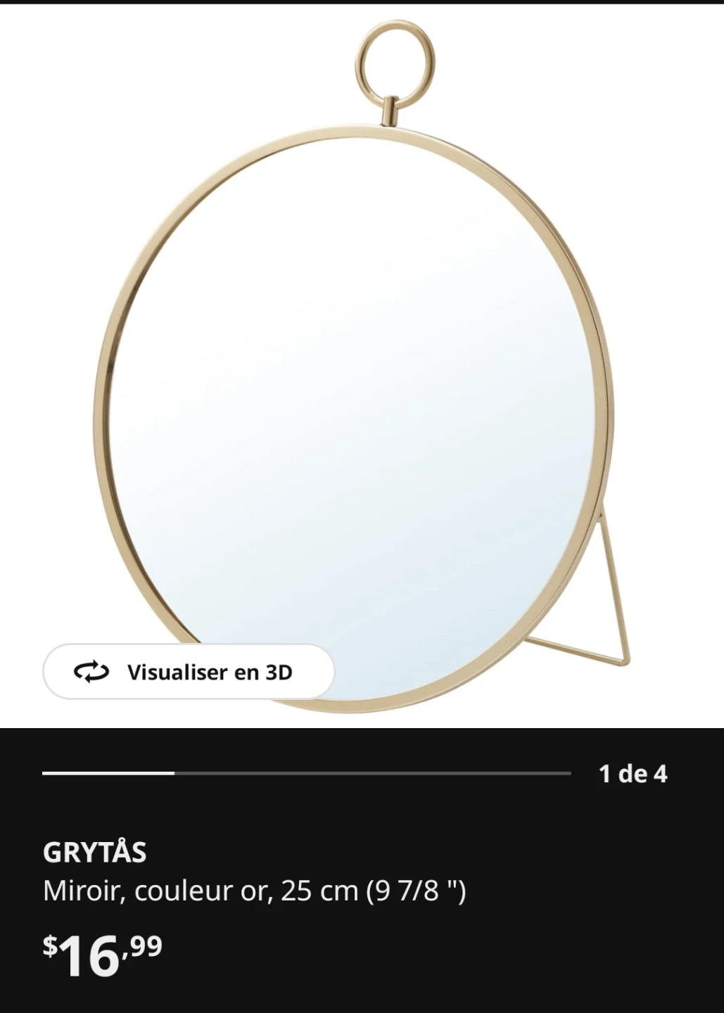IKEA GRYTÅS Table Mirror - Gold, 25 cm - photo 4